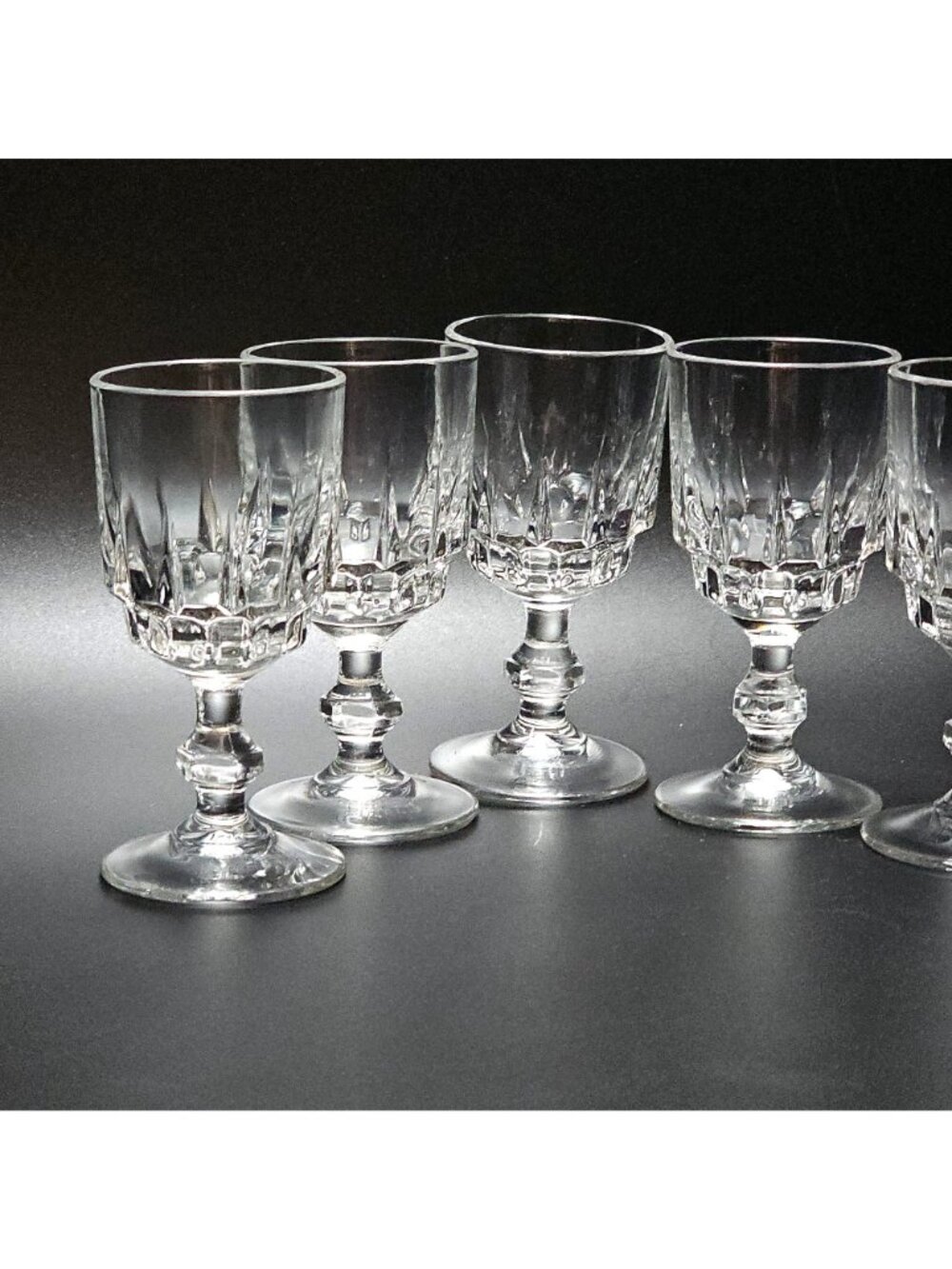 5 Cristal d'Arques Vintage Cordial Glasses 3.75" retro barware 2oz sparkling cry - Picture 7 of 7
